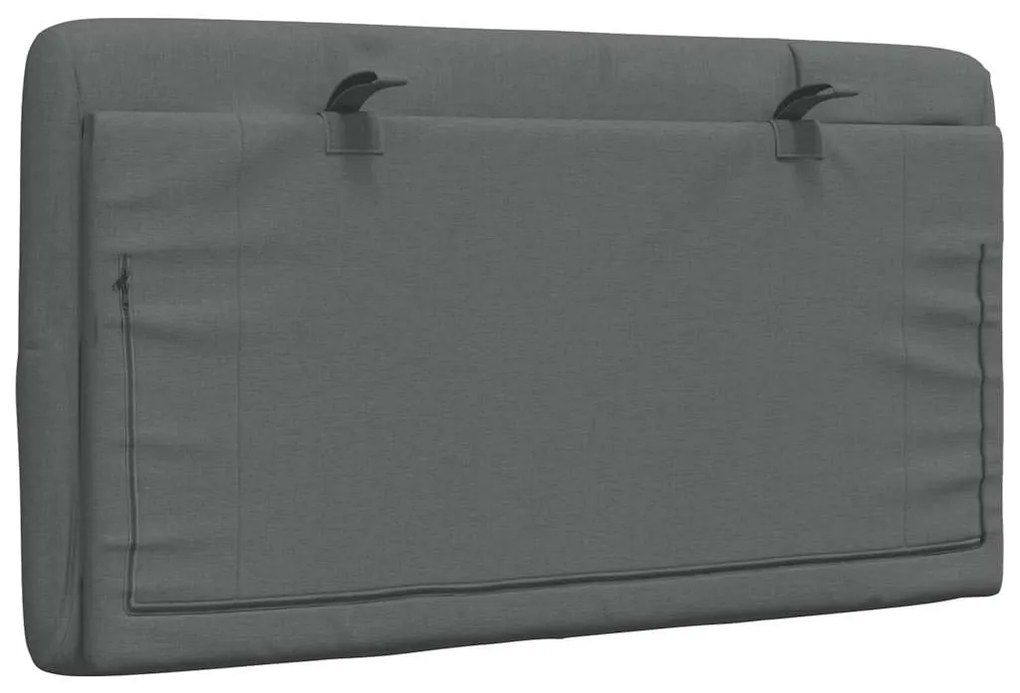 Almofadão de cabeceira 90 cm tecido cinzento-escuro