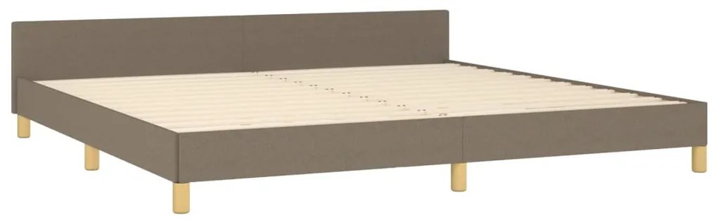 Cama sem colchão 200x200 cm tecido cinzento-acastanhado