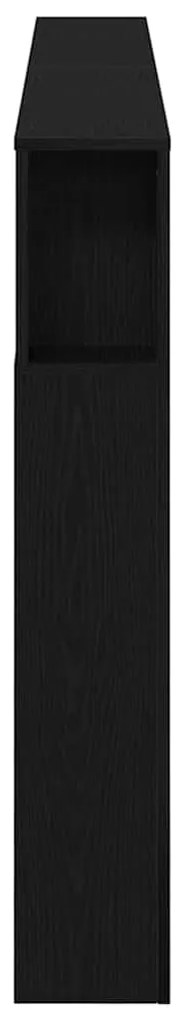 Cabeceira de Armazenamento vidaXL com Luzes LED Carvalho Preto 200x18,