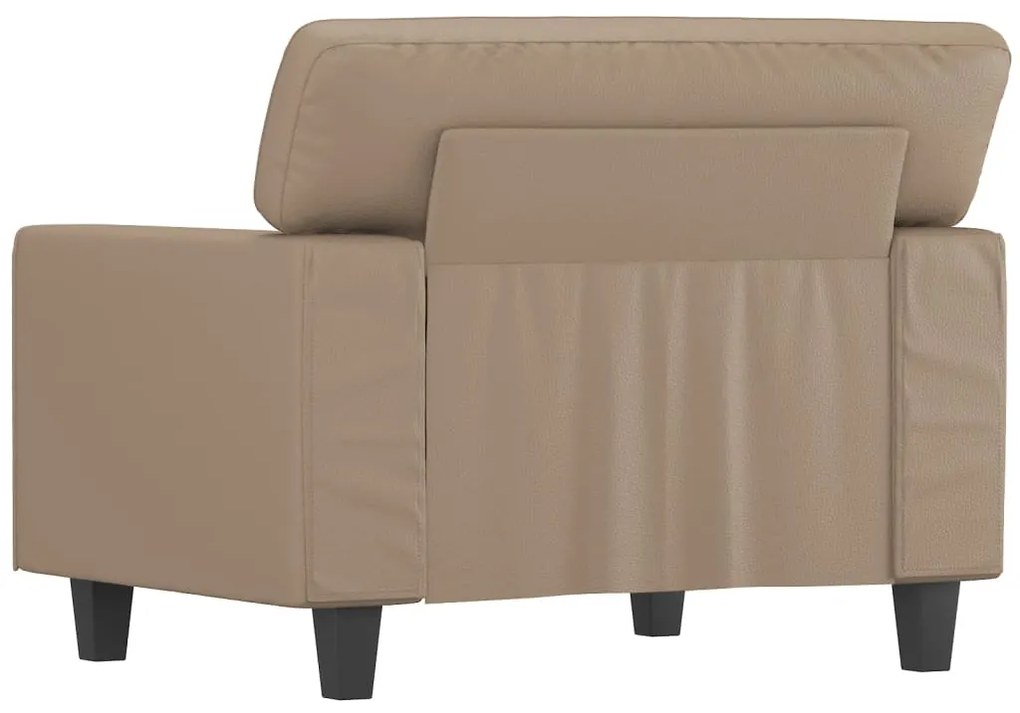 Poltrona 60 cm couro artificial cappuccino