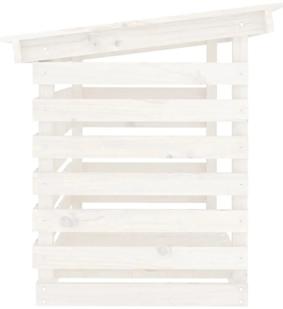 Suporte para lenha 108x73x79 cm pinho maciço branco