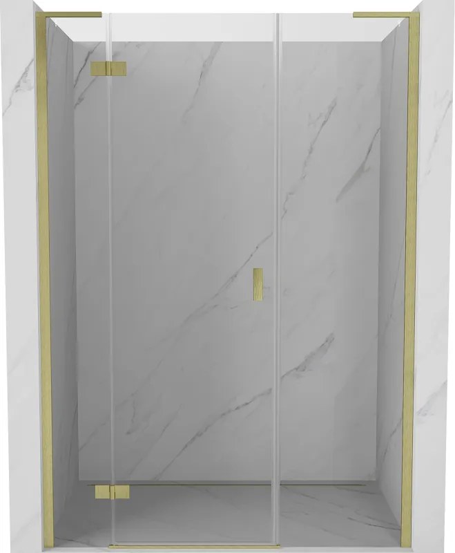 Mexen Mist-H L porta de duche de abrir à esquerda 150 cm, transparente, dourado escovado - 8A5L-150-001-55-00-L