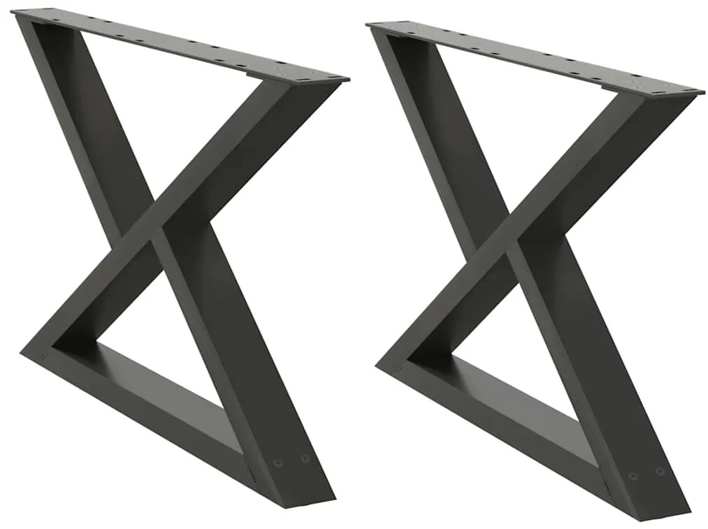 Pés para mesa de centro 2 peças antracite 70x(42-43,3) cm aço