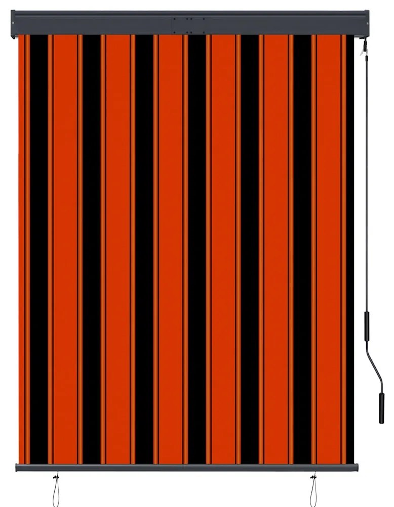 Estore de rolo para exterior 120x250 cm laranja e castanho