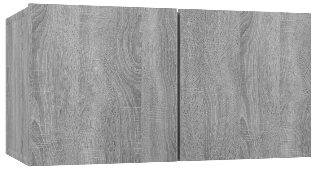 Móveis TV suspensos 3 pcs madeira processada 60x30x30 cm cinza