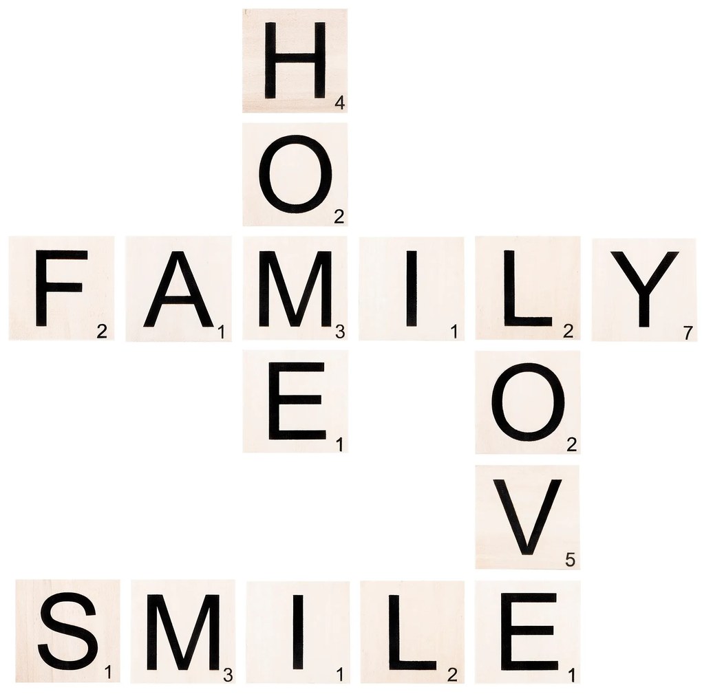 Acessório Decorativo de Parede Scrabble Set – Preto e Branco – 95 x 95