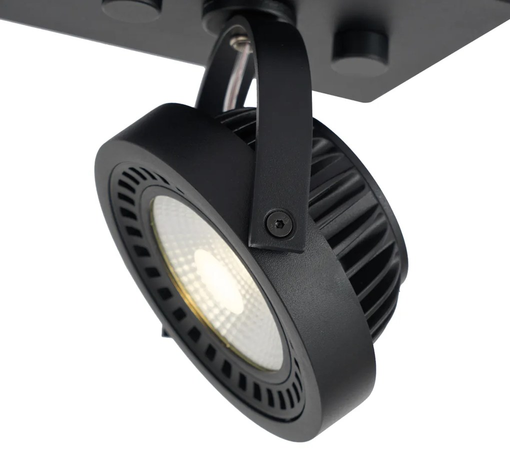 Foco de superfície moderno preto com LED regulável - Apollo