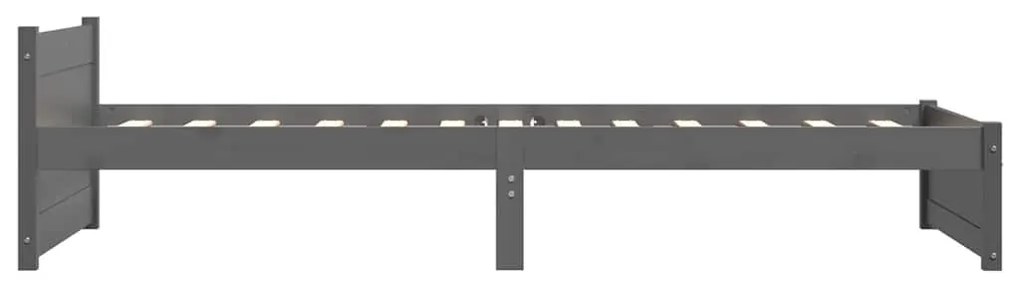 Estrutura cama pequena solteiro 75x190 cm madeira maciça cinza