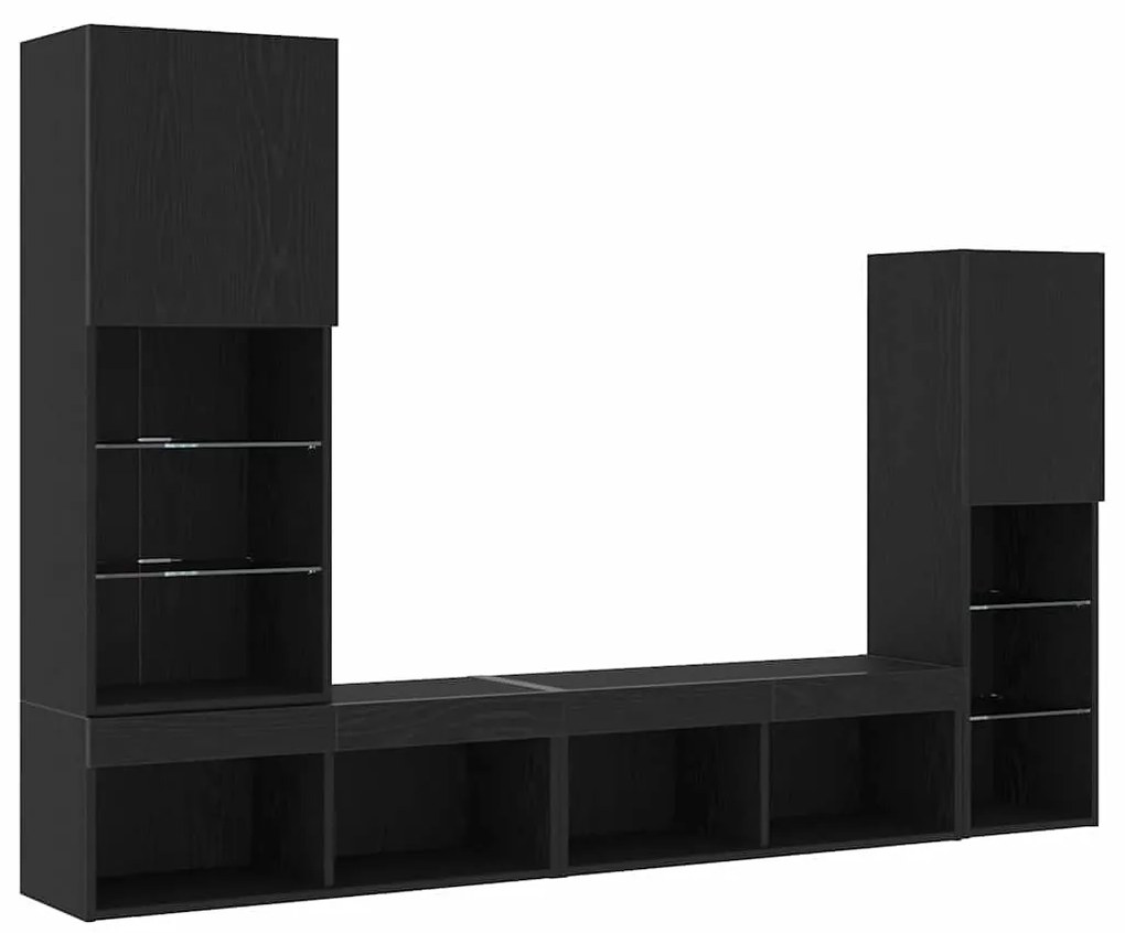 Armário para TV LED vidaXL Carvalho Preto 30.5x30x102 cm Madeira Engen