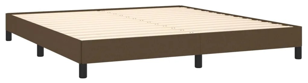 Estrutura de cama 160x200 cm tecido castanho-escuro