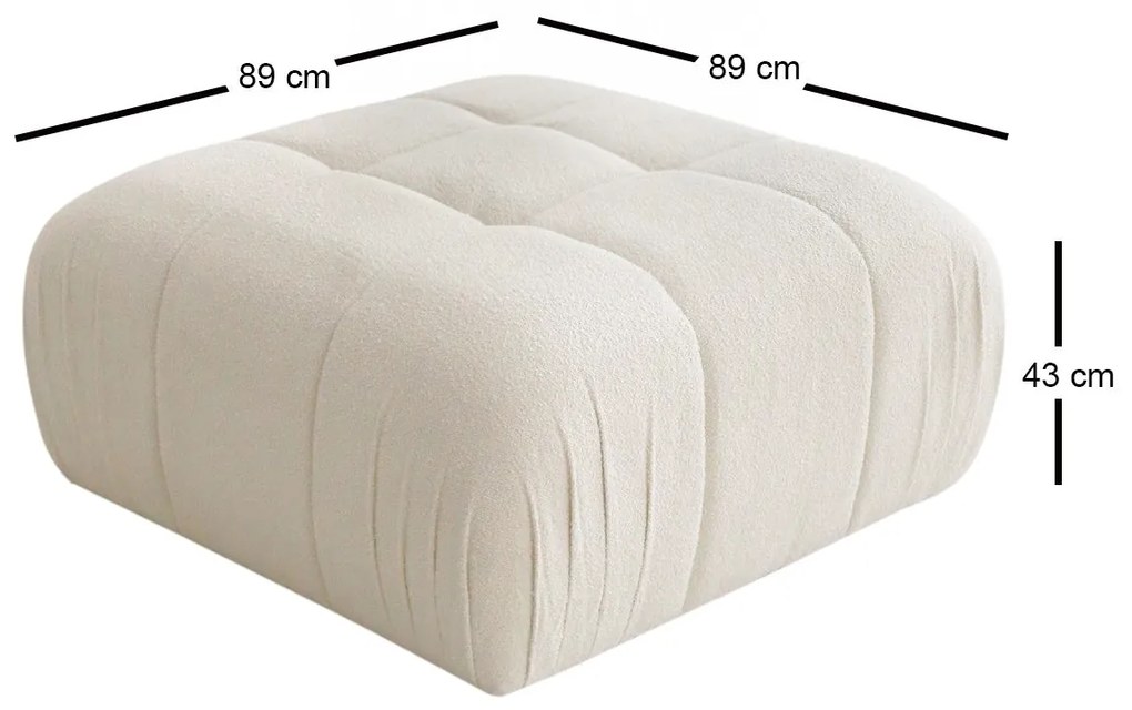 Pouffe Soli – Branco – 89x43x89 cm