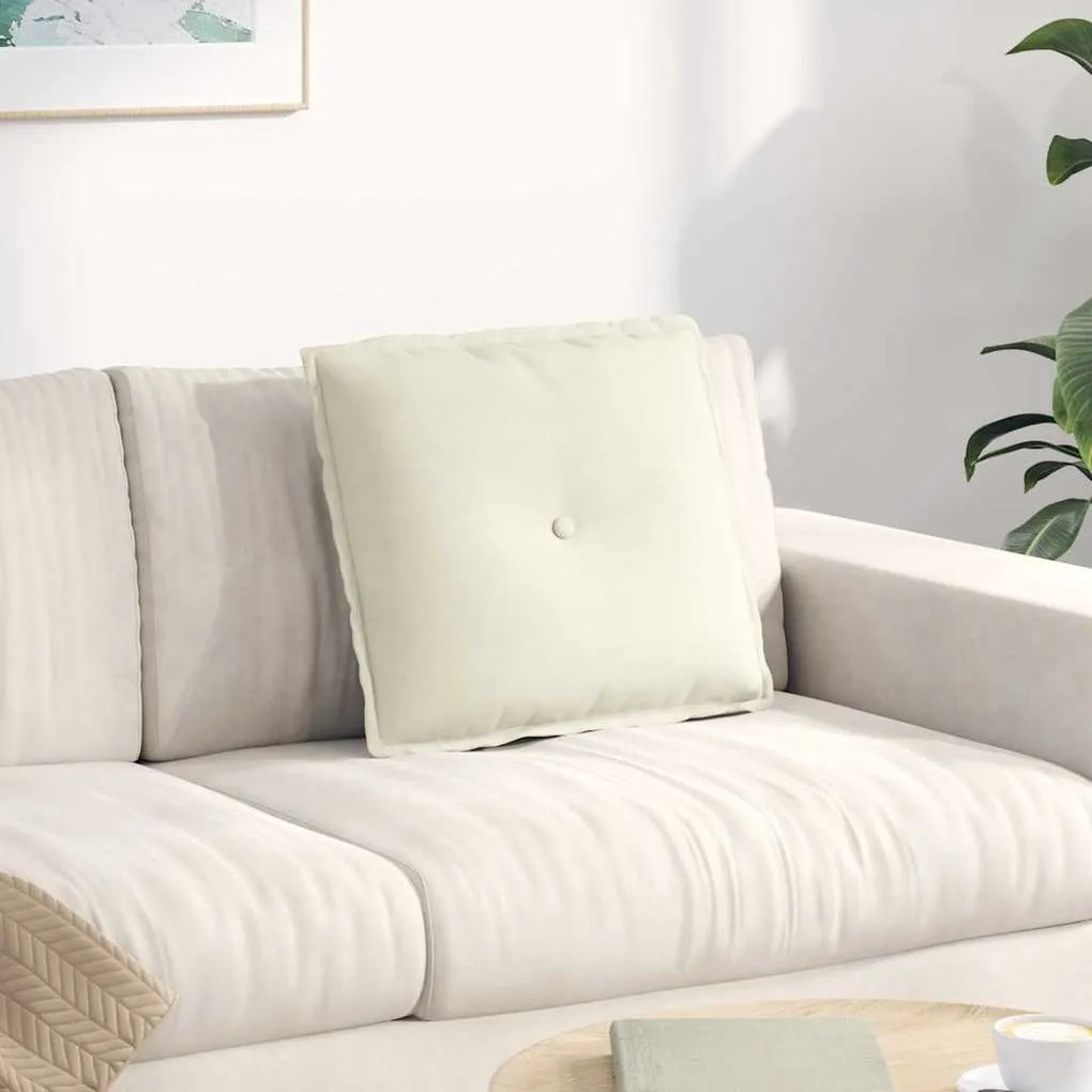 vidaXL Travesseiro para Costas Creme 50 x 45 cm