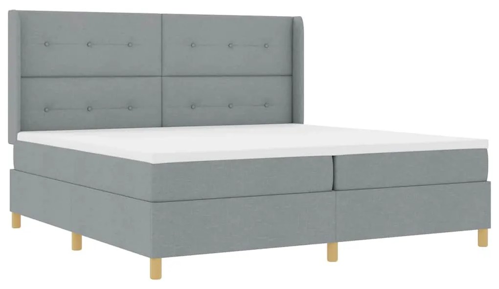 Cama Box com Colchão Cinza Claro 200 x 200 cm