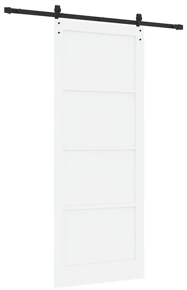 Porta Deslizante vidaXL com Conjunto de Mecanismos Branca 93x232 cm Ma