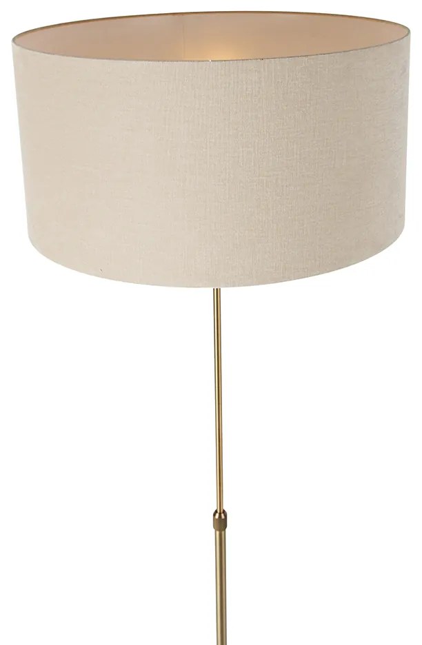 Candeeiro de pé ajustável bronze com abajur castanho claro 50 cm - Parte Design