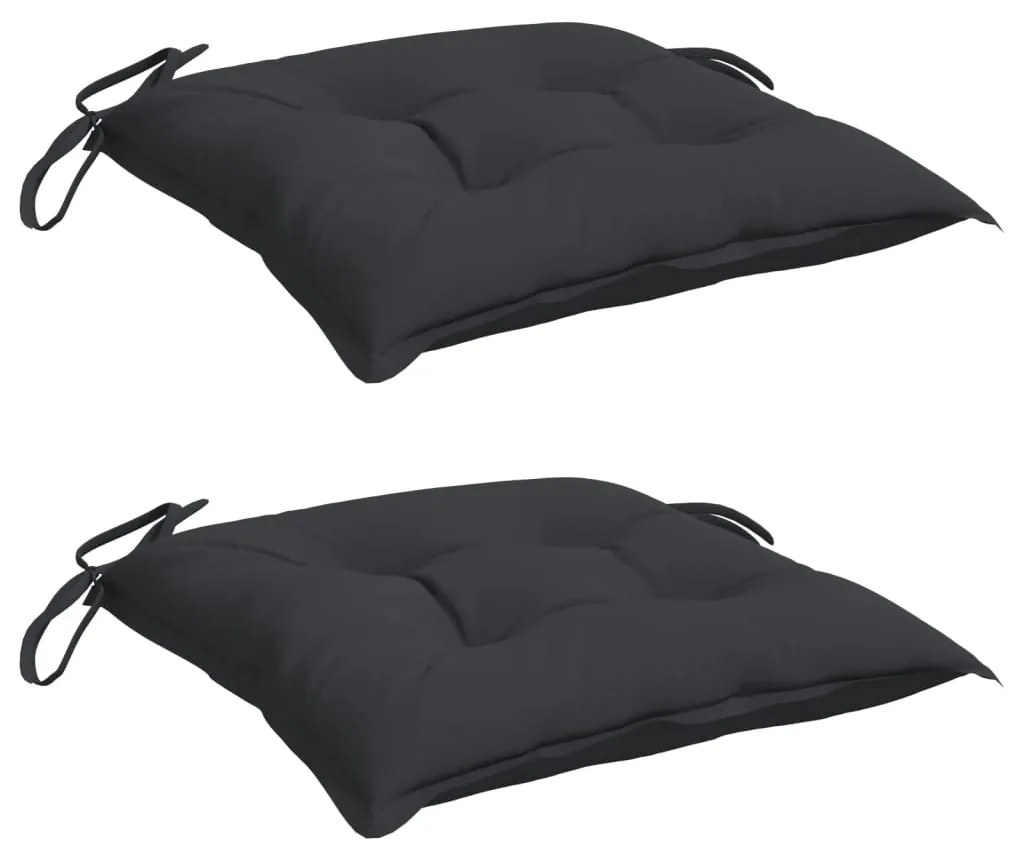 Almofadões de cadeira 2 pcs 40x40x7 cm tecido oxford preto