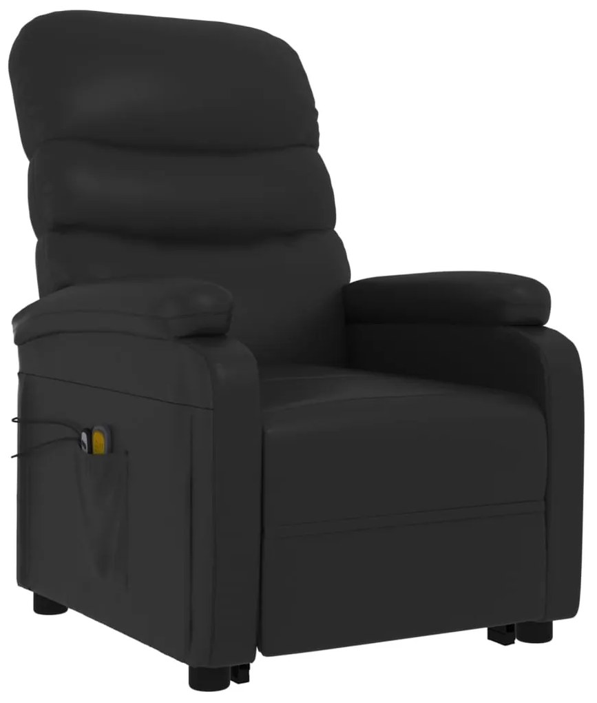 Poltrona massagens elevatória couro artificial preto