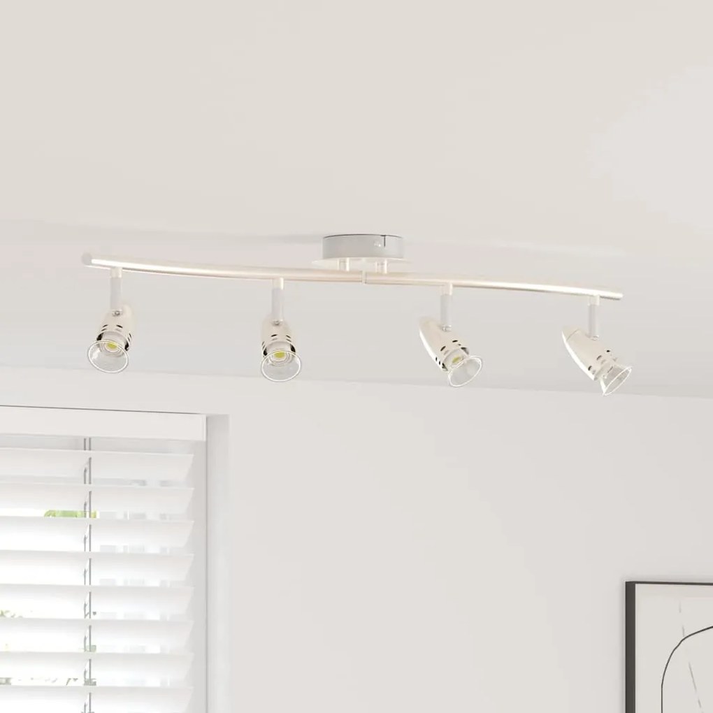 vidaXL Foco de teto com holofotes Níquel 27 x 10 x 12 cm Metal