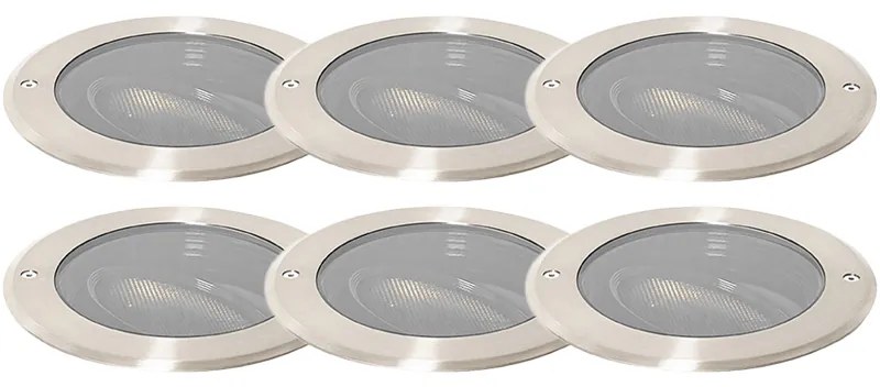 Conjunto de 6 focos de chão em aço AR111 ajustáveis IP65 - Delux Honey Moderno