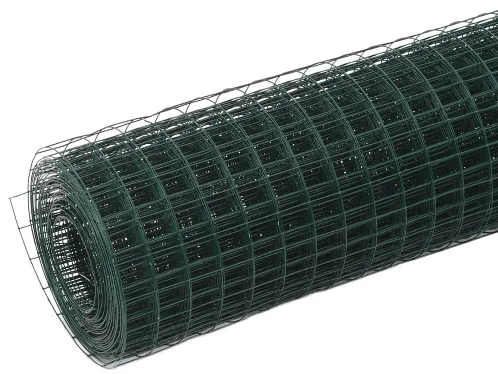 Cerca arame galinheiro 10x0,5 m aço c/ revestimento PVC verde