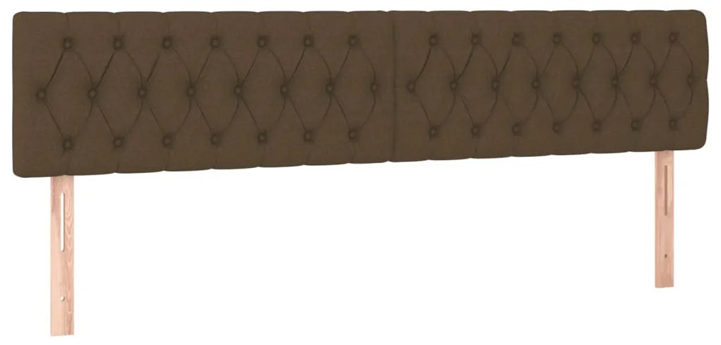 Cama box spring c/ colchão/LED 120x190cm tecido castanho-escuro