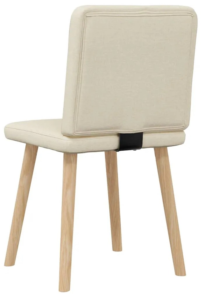 Cadeiras de jantar 2 pcs tecido cor creme