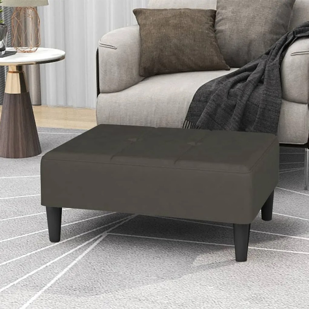 vidaXL Apoio de pés 78x56x32 cm veludo cinzento-escuro