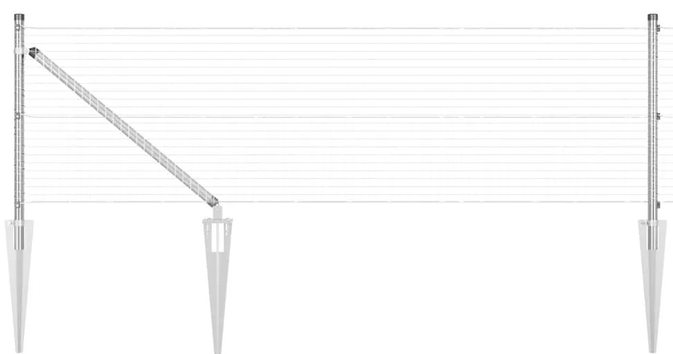 Cerca de Fio Soldado com 13 postes de espeto 0.6x25 m Aço Galvanizado