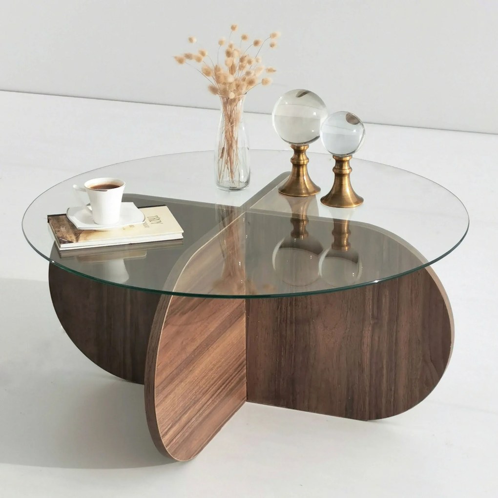 Mesa de Café Bubble - Nogueira - 75x35x75 cm