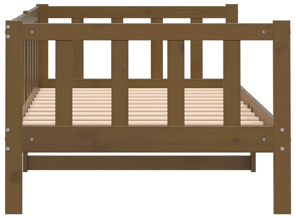 Sofá-cama 90x200 cm madeira de pinho maciça castanho mel