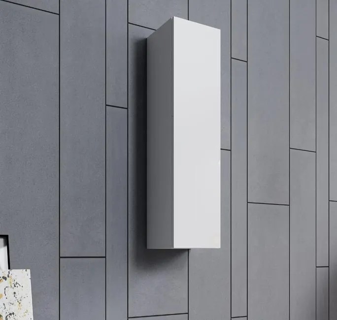 Armário de Parede Arcozelo – 30x120 cm – Branco Alto Brilho – Modular