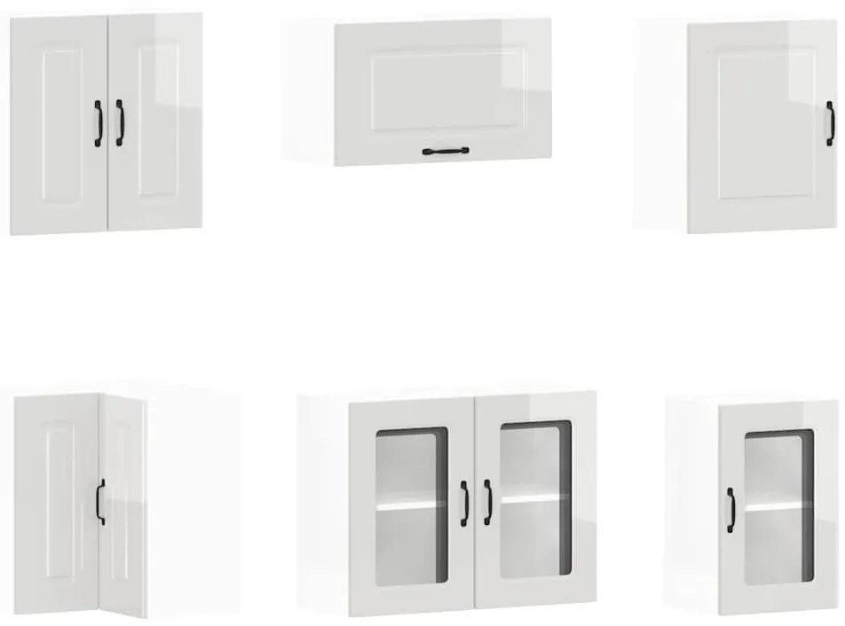 11 peças armário de cozinha conjunto Kalmar brilho branco