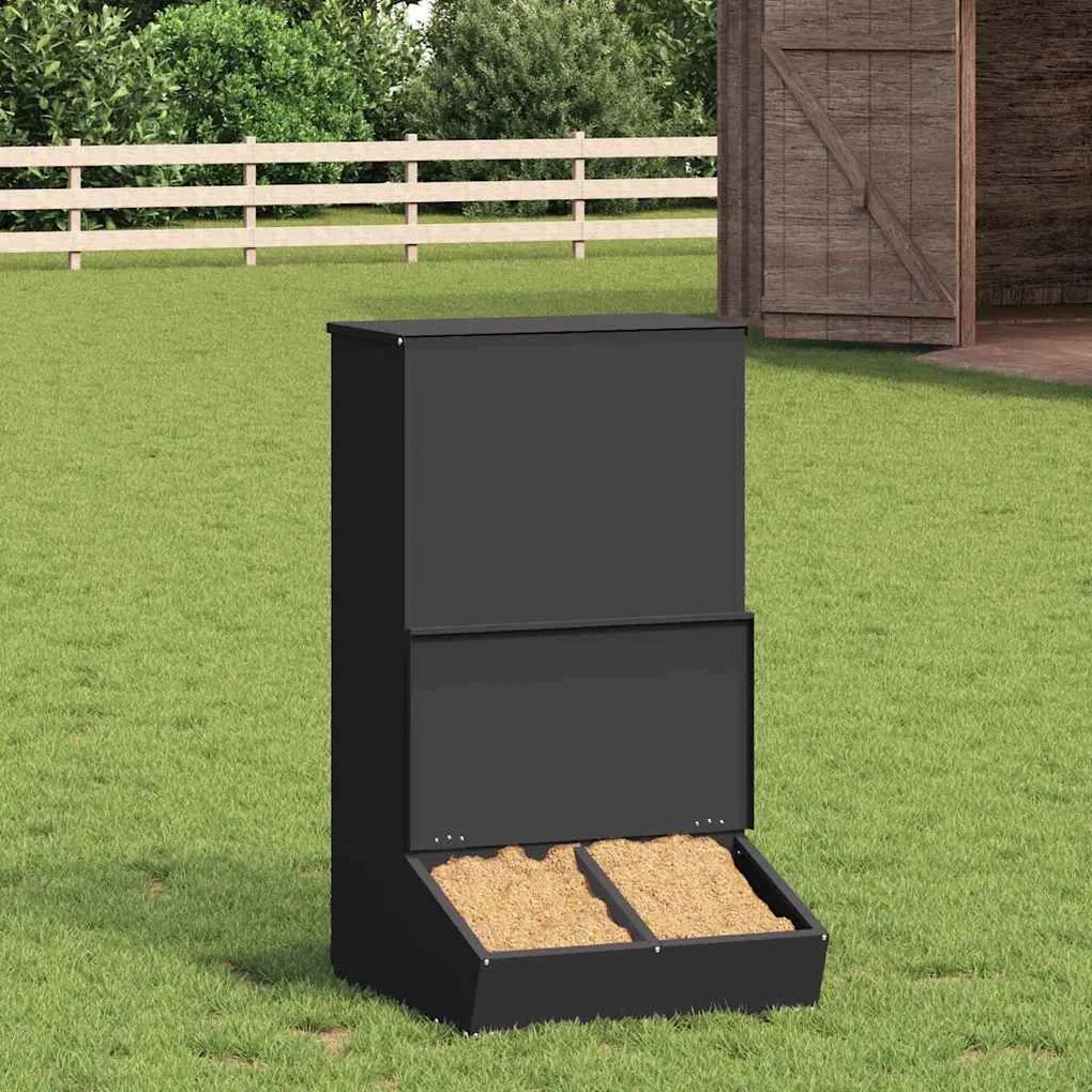 vidaXL Comedouro para Porcos Preto 55 x 51 x 91,5 cm