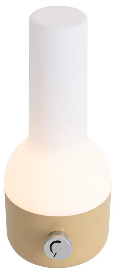 Candeeiro de mesa de exterior dourado com branco, com LED recarregável IP44 - Haard