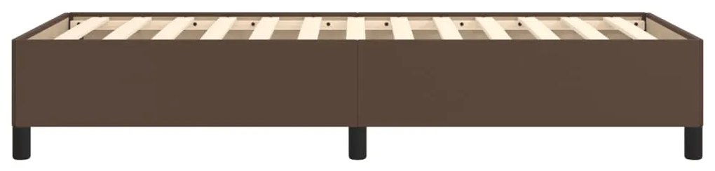 Estrutura de Cama Salu em Couro Artificial Castanho - 90x190 cm - Desi