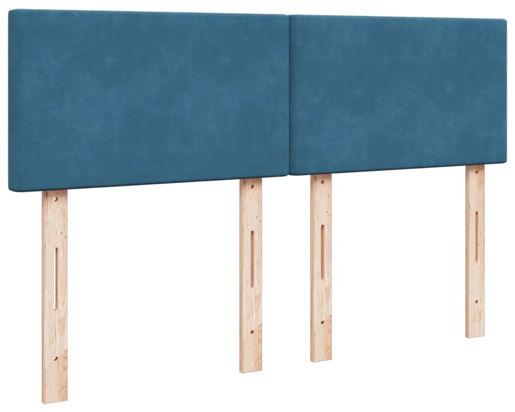Cama com molas/colchão 140x200 cm veludo azul