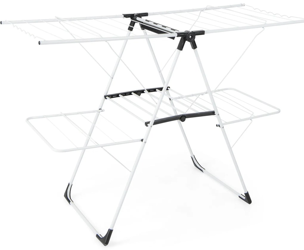 Varal de roupas de 2 níveis com 33 trilhos de secagem e altura ajustável Gullwings