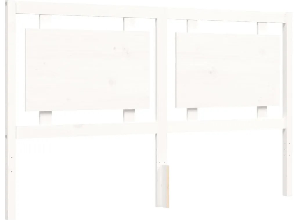 Cama sem colchão 160x200 cm madeira de pinho maciça branco