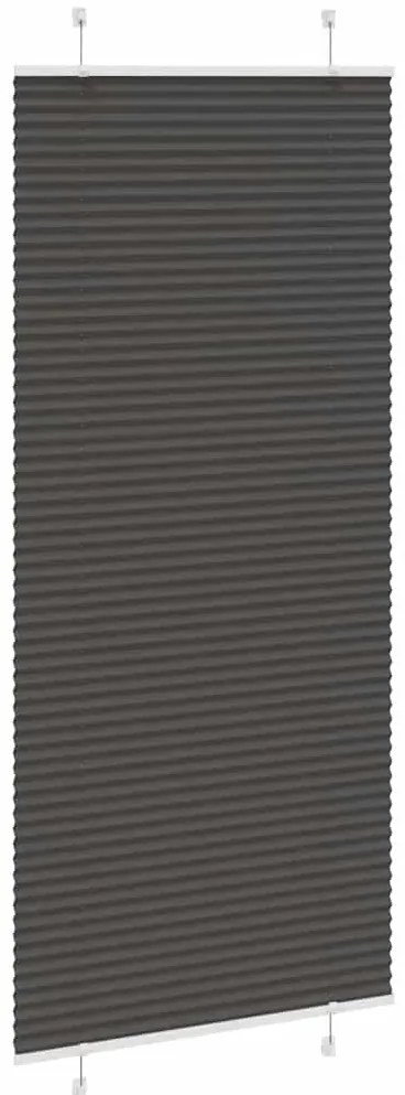 Preto Plissada Cega 90x200 cm Largura Tecido 89,4 cm Poliéster