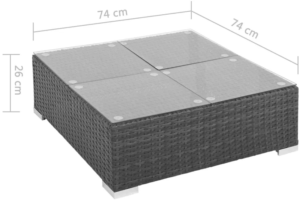 Conjunto de Sofá Lounge Hawi para Jardim com Mesa de Centro - Vime Pre