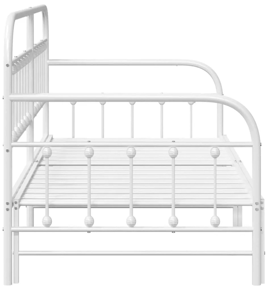 Estrutura de Daybed com Cama Auxiliar vidaXL Branca 100x200 cm Aço