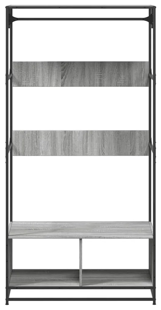 Roupeiro 90x50x180 cm derivados de madeira cinzento sonoma