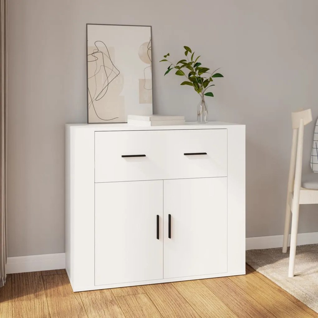 816568 vidaXL Aparador 80x33x70 cm madeira processada branco