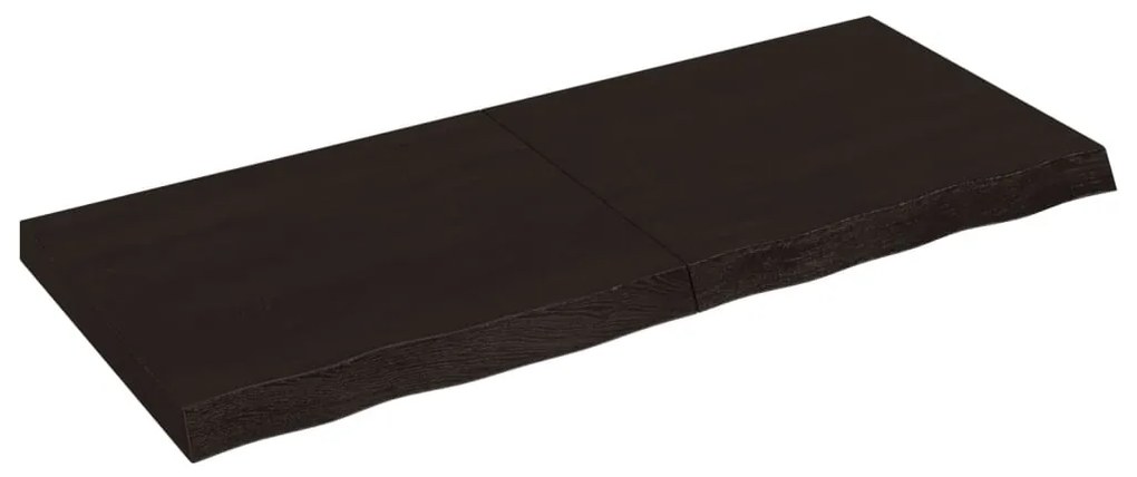 vidaXL Tampo de mesa 120x50x(2-6) cm carvalho tratado castanho-escuro