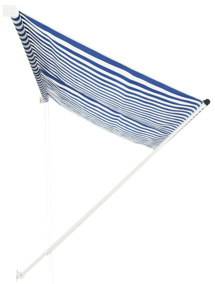 Toldo retrátil 300x150 cm azul e branco