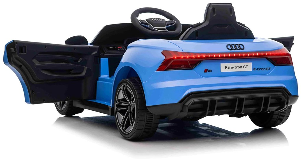 Carro elétrico para crianças Audi RS E-tron GT 12V, controlo remoto, USB / AUX, Bluetooth, bateria de lítio, luzes LED licença ORIGINAL Azul