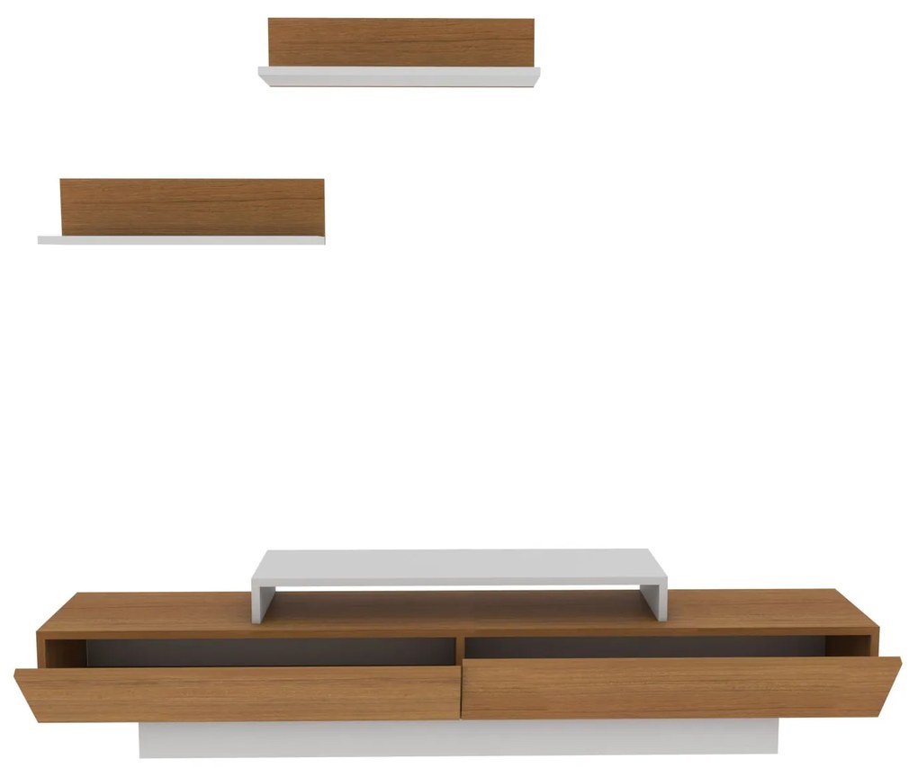Unidade de TV Lusi – Branco e Teca – 180 cm x 31 cm x 40 cm