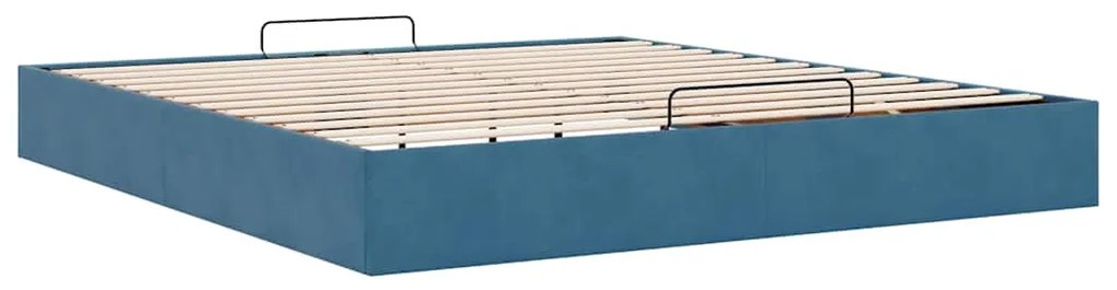 Estrutura de cama otomana sem colchão 200x200 cm azul escuro
