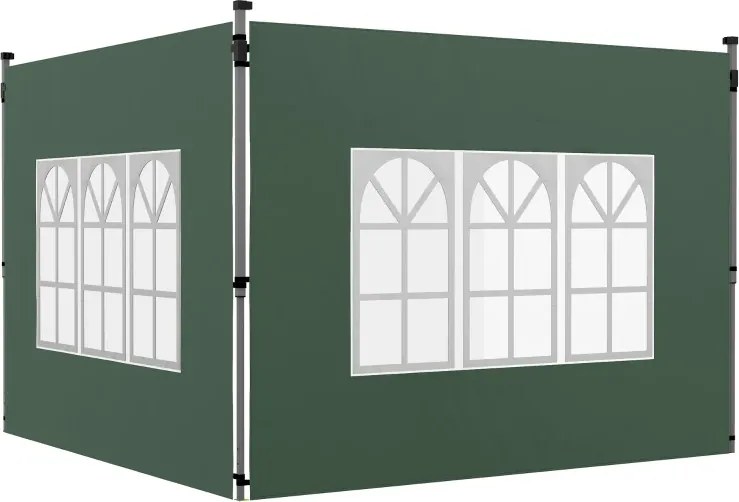 2 Paredes Laterais para Tenda de 3x3 / 3x4 m 295x195 cm (ESTRUTURA NÃO INCLUIDA) Parede de Substituição de Tecido Oxford para Tendas Dobráveis Verde