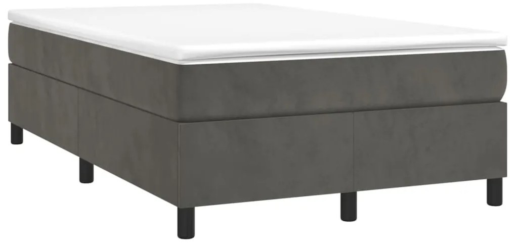 Estrutura de cama sem colchão 120x200 cm veludo cinzento-escuro